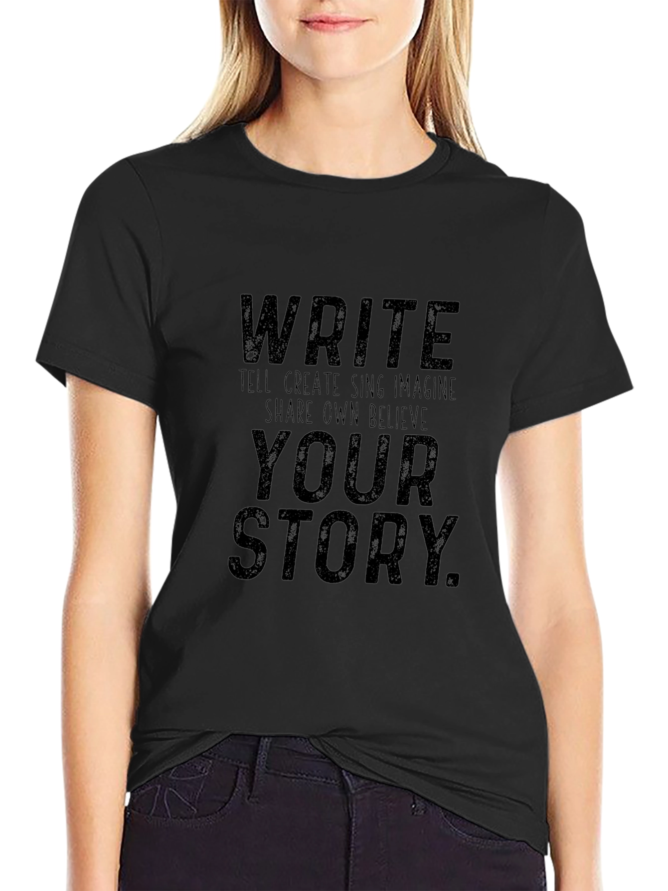 Write Your Story Black Graphic Tee