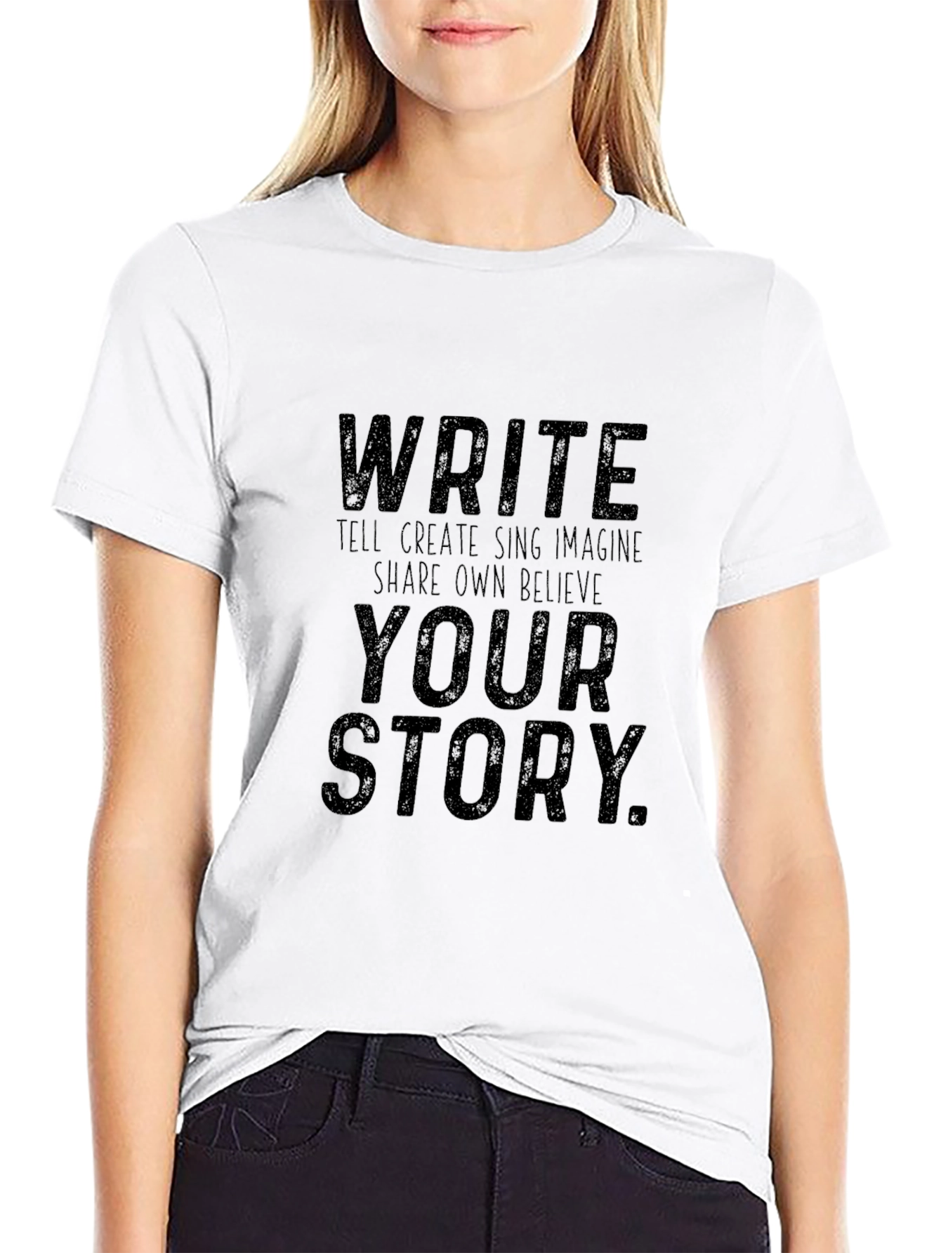 Write Your Story Black Graphic Tee