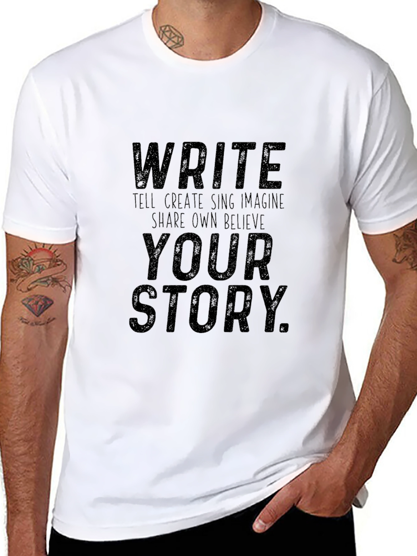 Write Your Story Black Graphic Tee