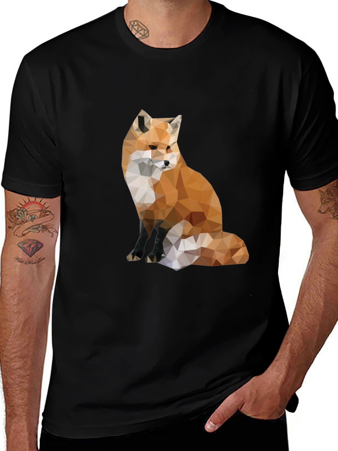 Geometric Fox Graphic Tee - Modern Style