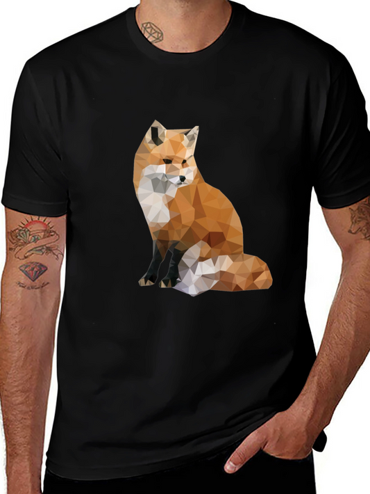 Geometric Fox Graphic Tee - Modern Style