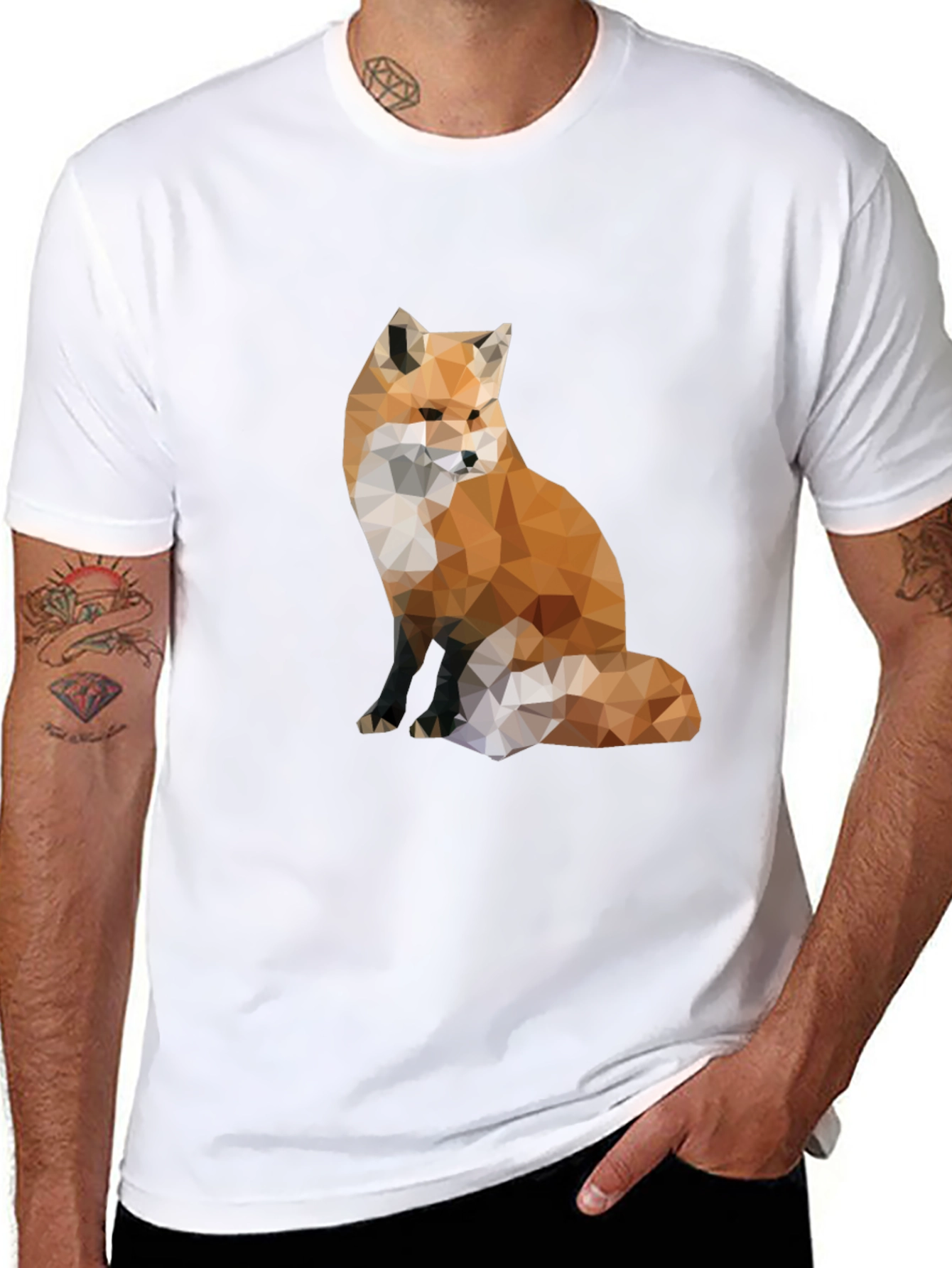 Geometric Fox Graphic Tee - Modern Style