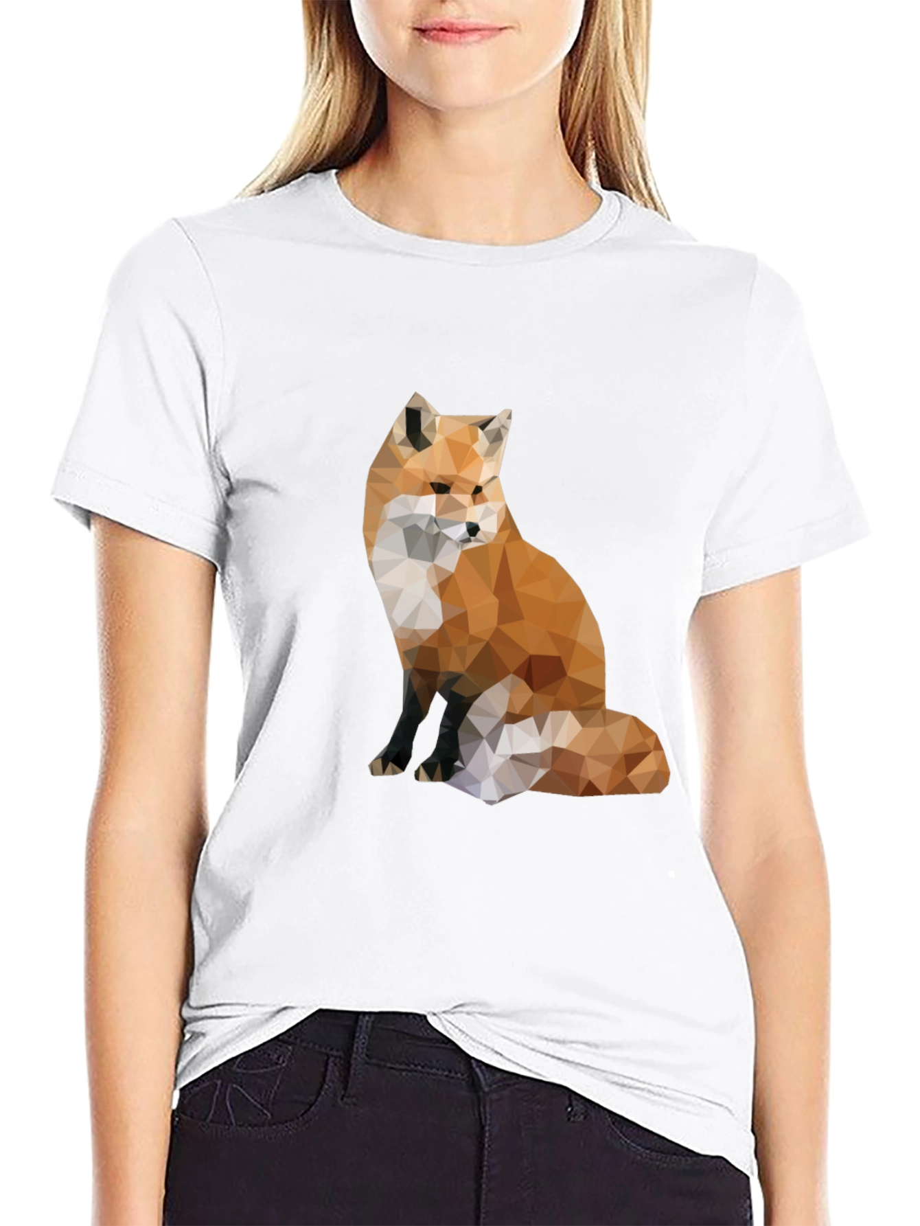 Geometric Fox Graphic Tee - Modern Style