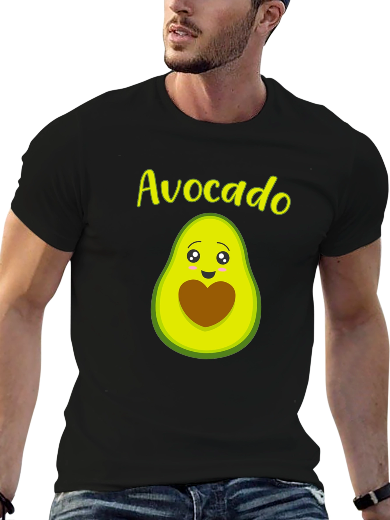 Avocado Graphic T-Shirt - Black Cotton Tee