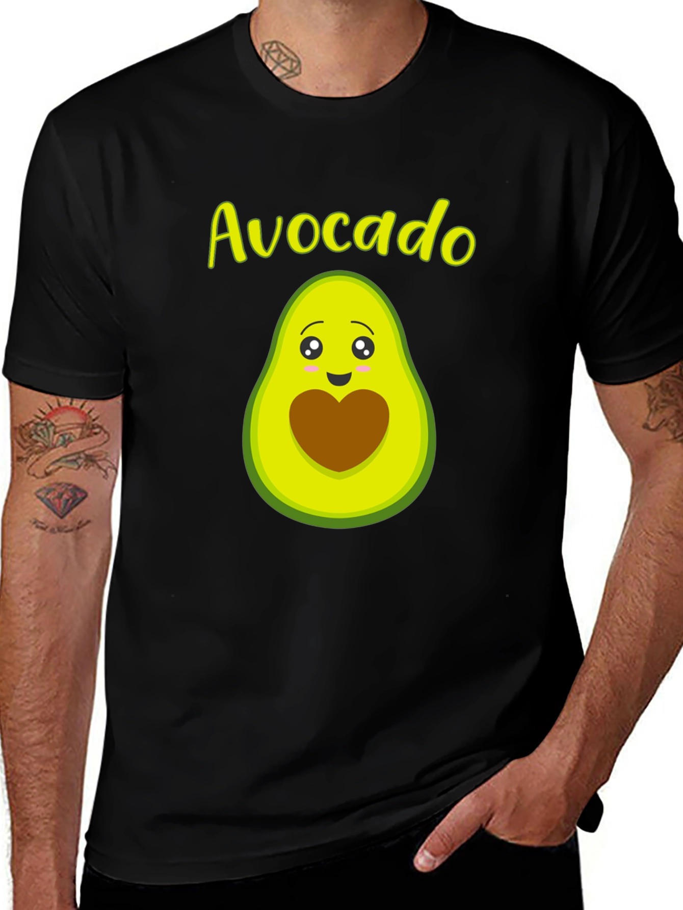Avocado Graphic T-Shirt - Black Cotton Tee