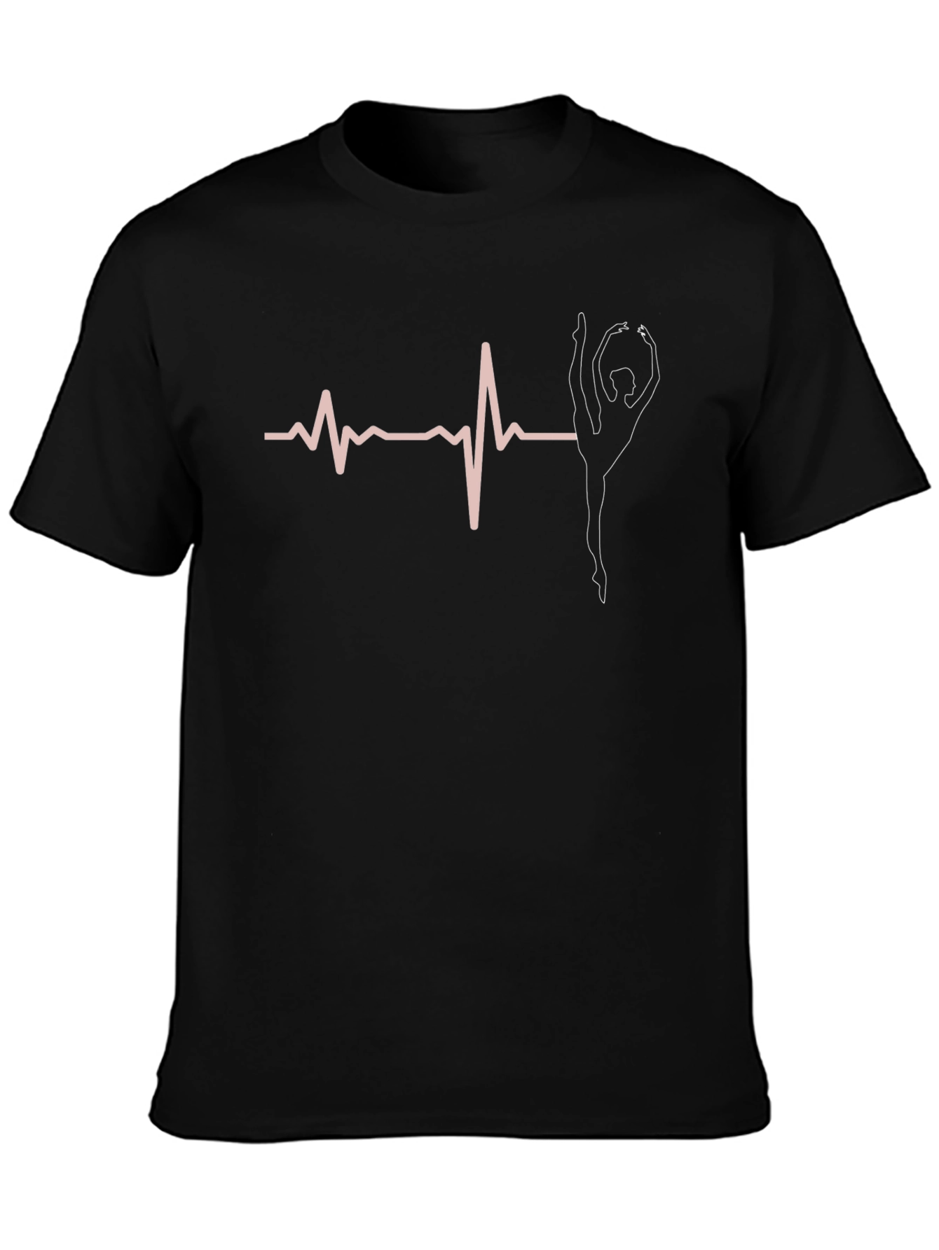 Gymnast Heartbeat T-Shirt - Black Cotton Tee