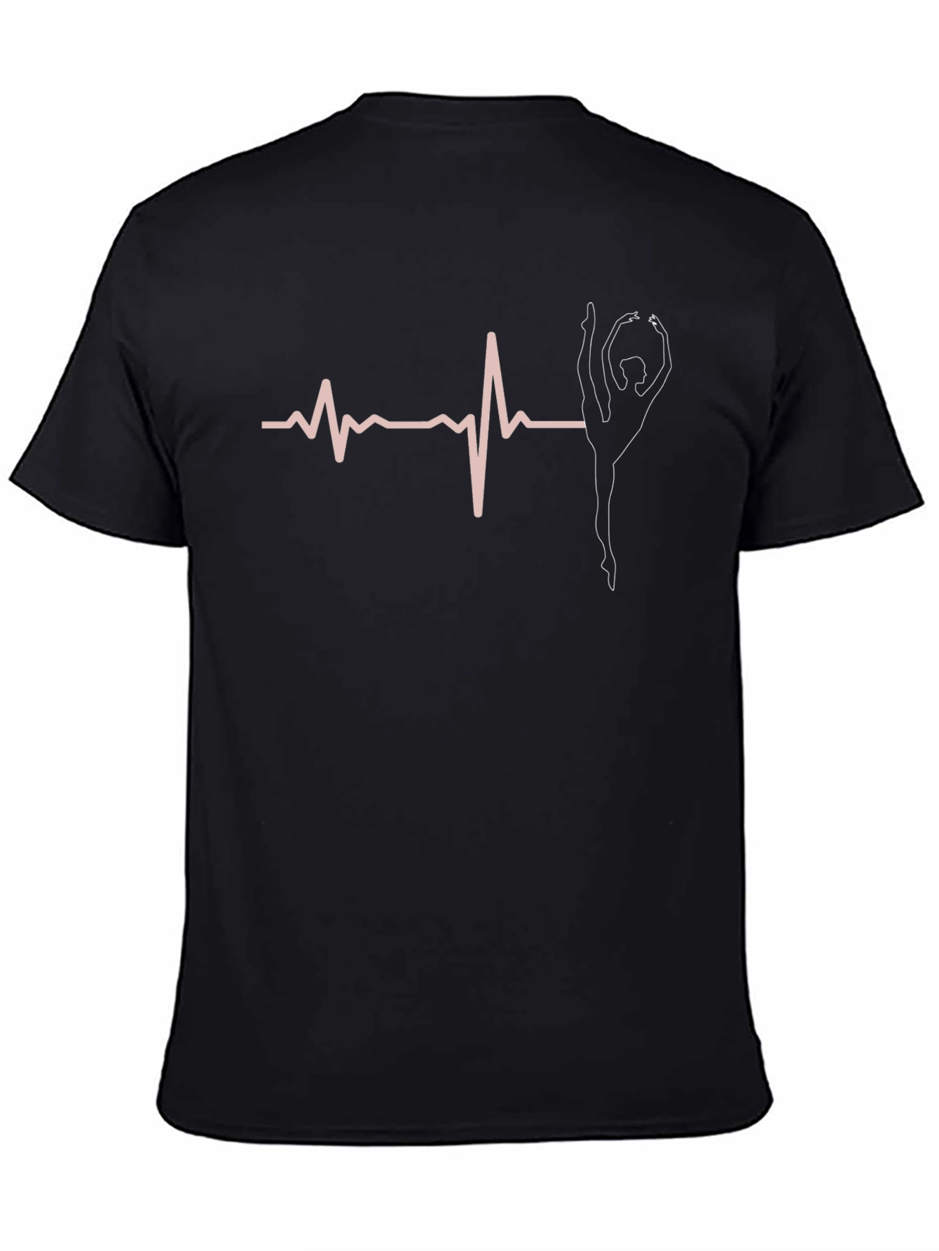 Gymnast Heartbeat T-Shirt - Black Cotton Tee