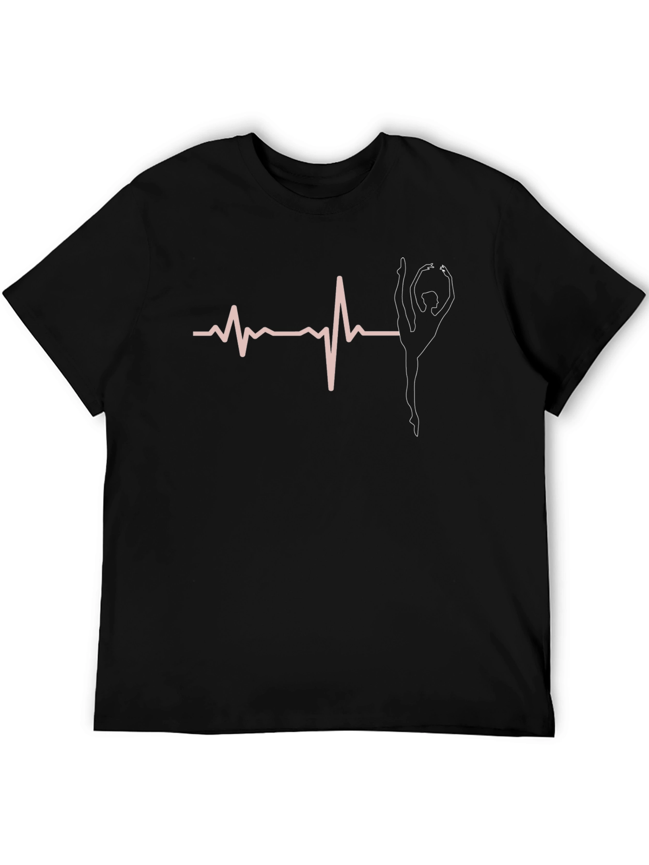 Gymnast Heartbeat T-Shirt - Black Cotton Tee