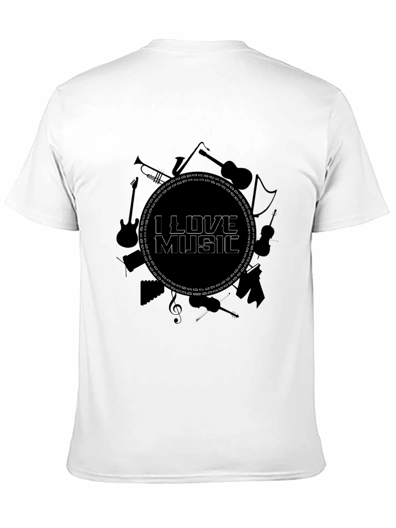 I Love Music Black Graphic Tee