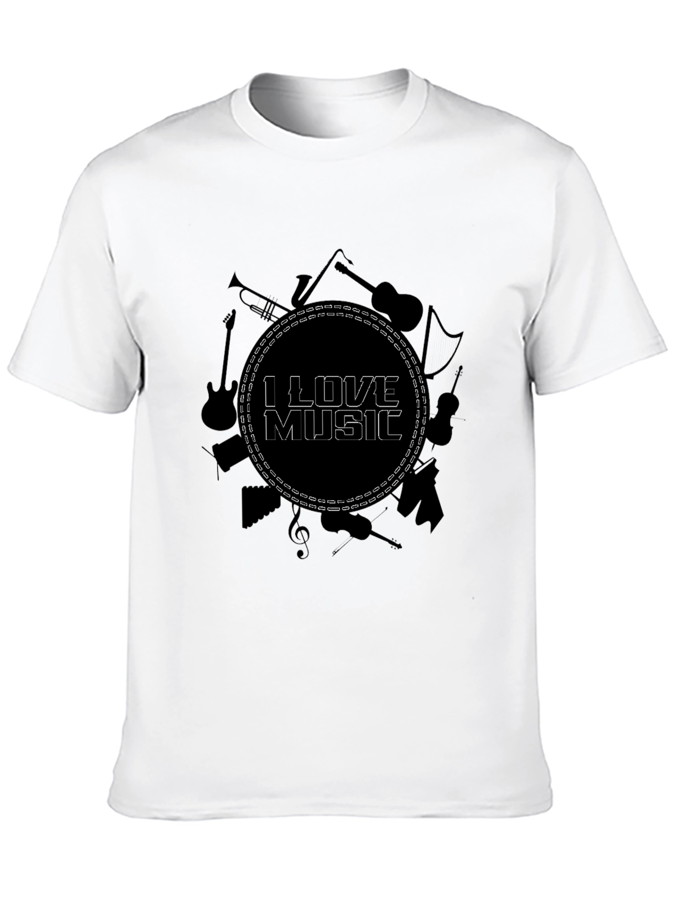 I Love Music Black Graphic Tee