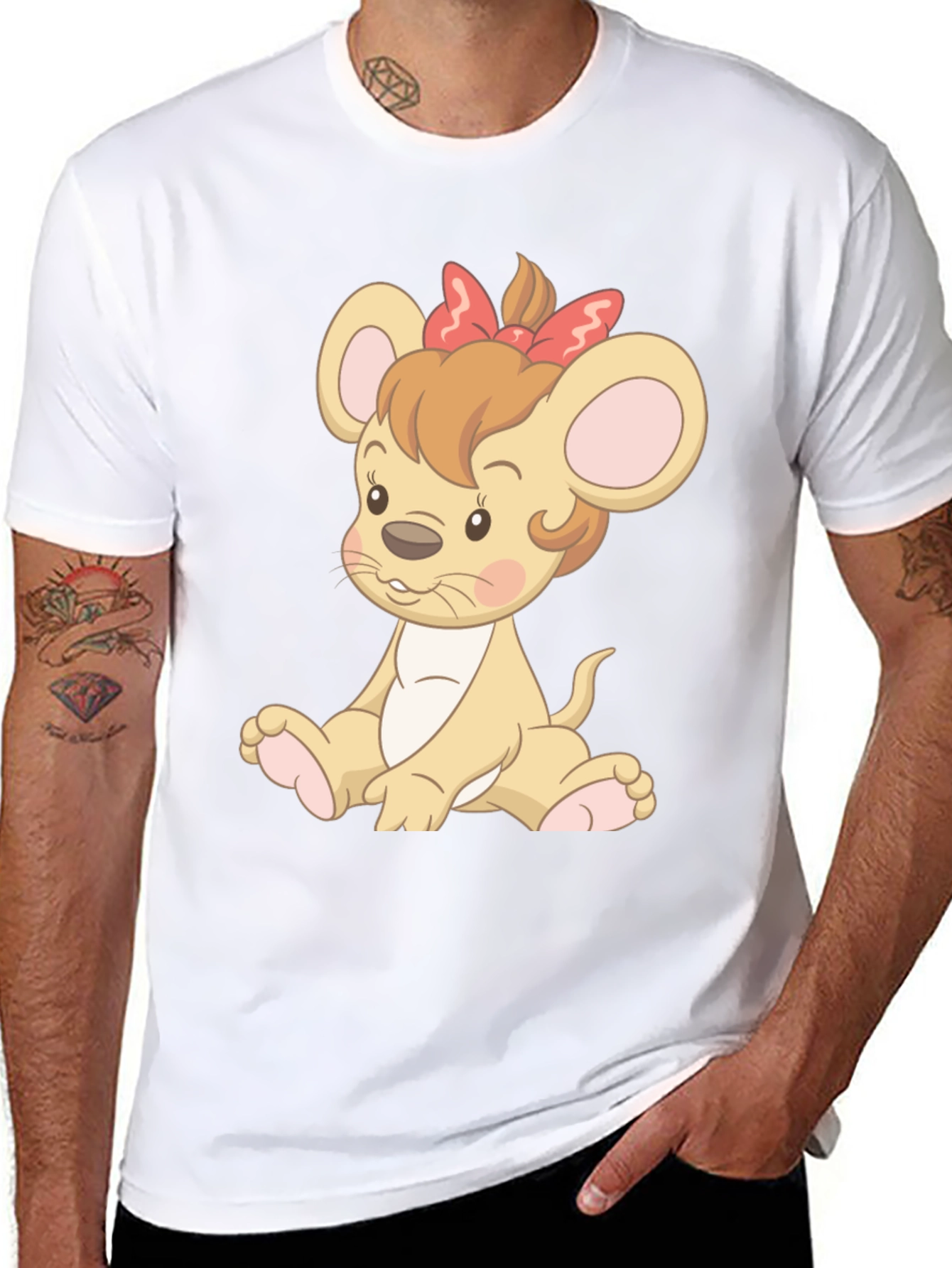 Cute Cartoon Mouse T-Shirt - Unisex Black Tee