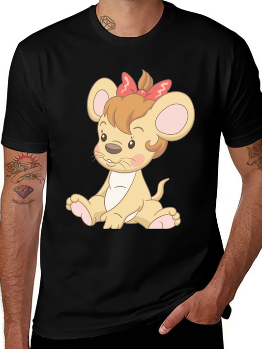 Cute Cartoon Mouse T-Shirt - Unisex Black Tee
