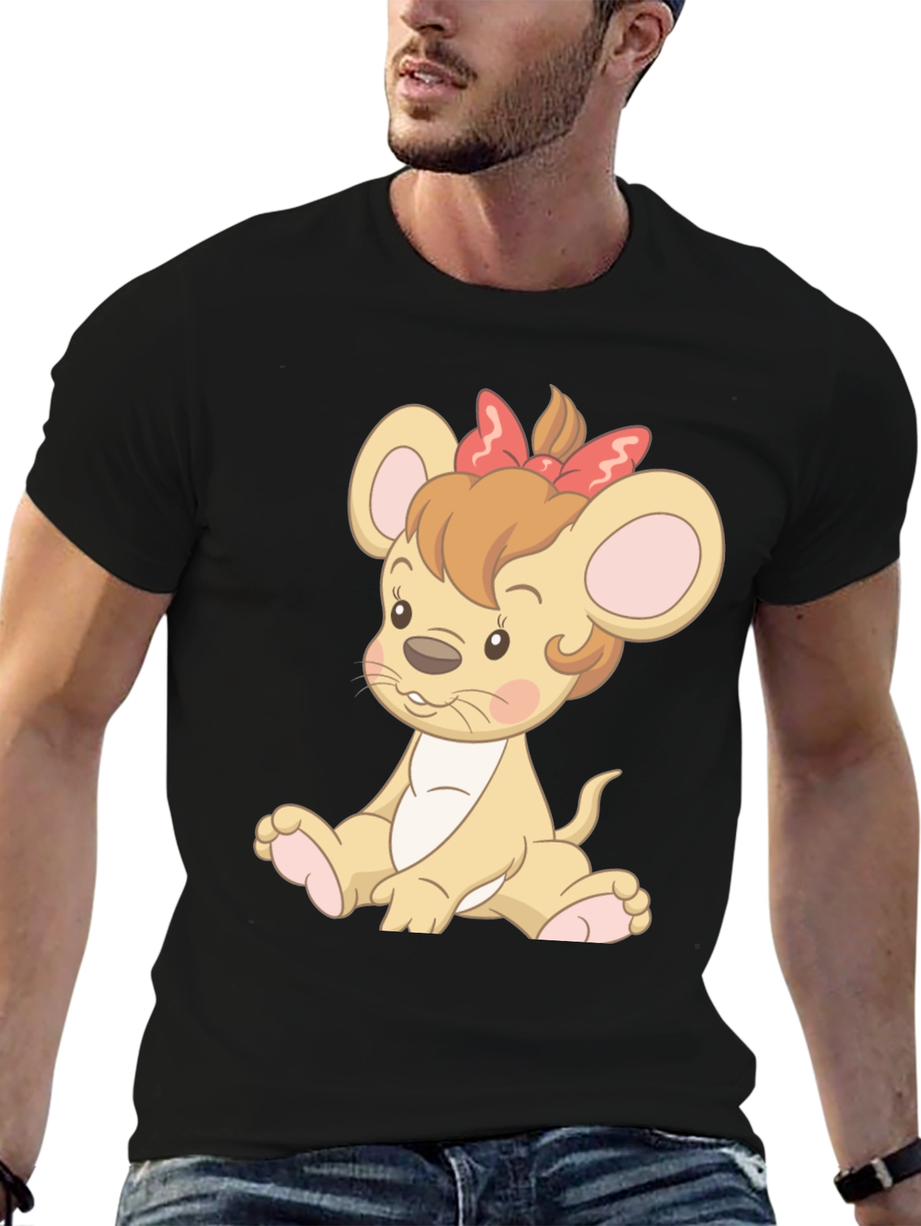 Cute Cartoon Mouse T-Shirt - Unisex Black Tee