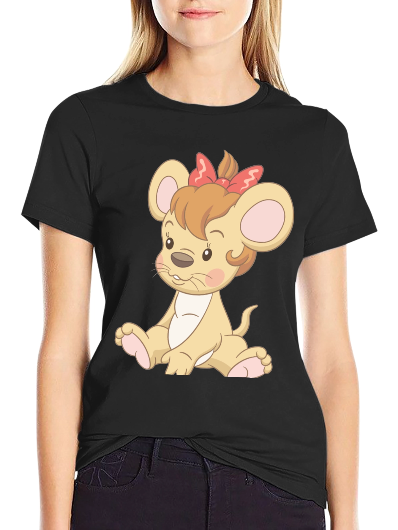 Cute Cartoon Mouse T-Shirt - Unisex Black Tee