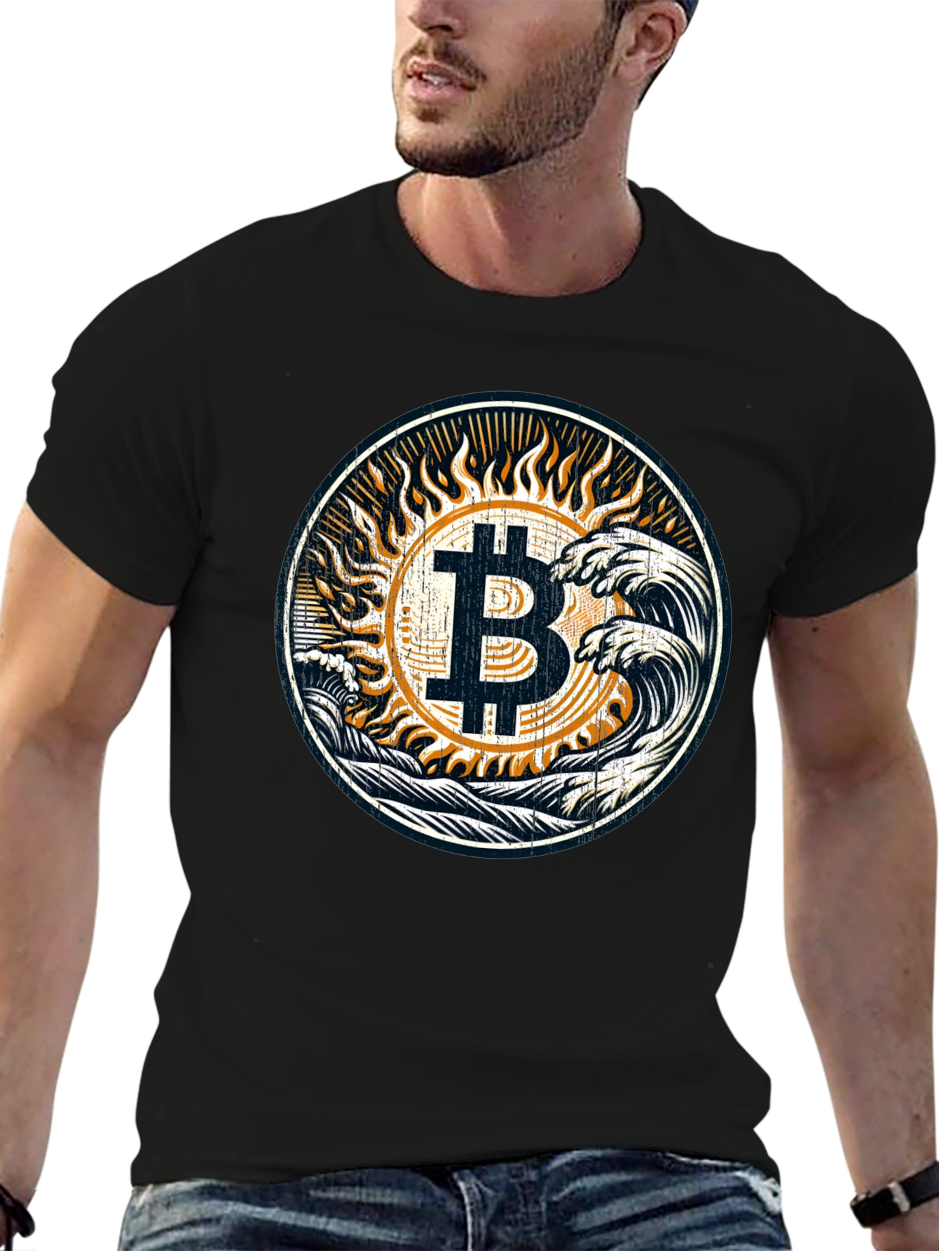 Bitcoin Waves Graphic Tee - Crypto Fashion