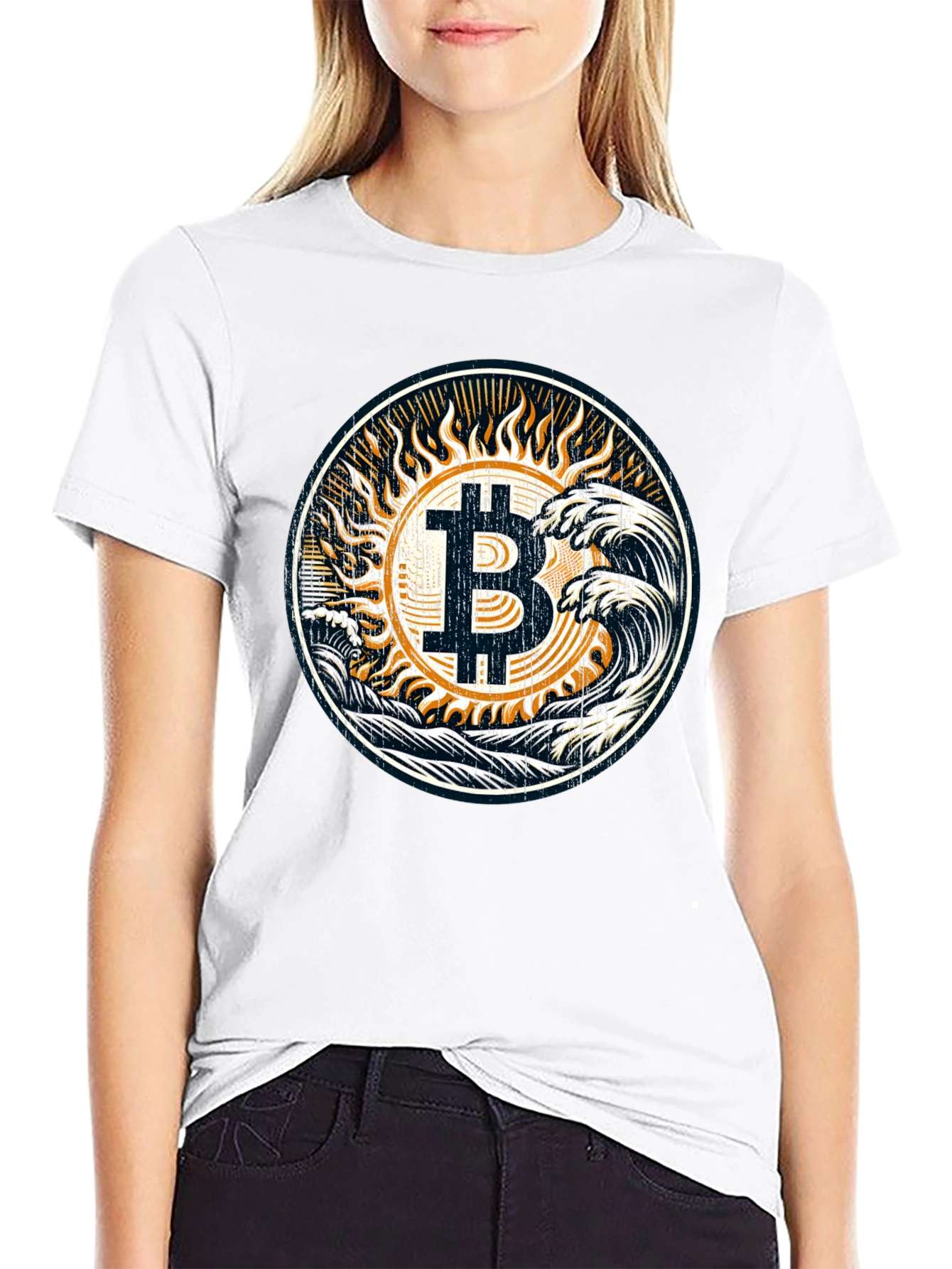 Bitcoin Waves Graphic Tee - Crypto Fashion