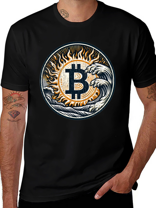 Bitcoin Waves Graphic Tee - Crypto Fashion