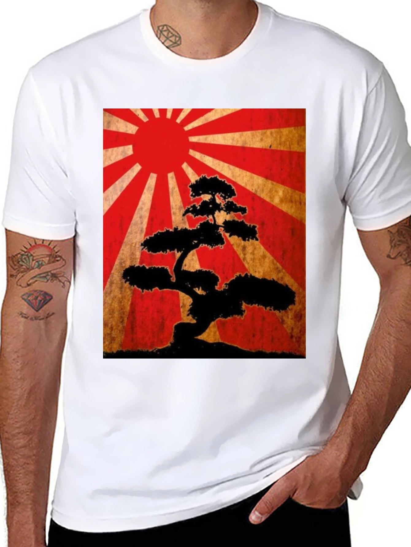Bonsai Tree Graphic Tee - Japanese Art Style