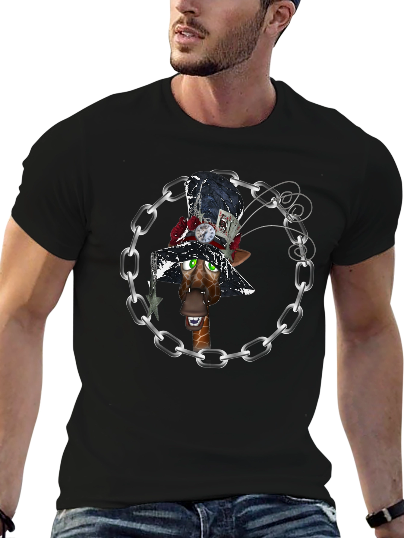 Giraffe Mad Hatter T-Shirt