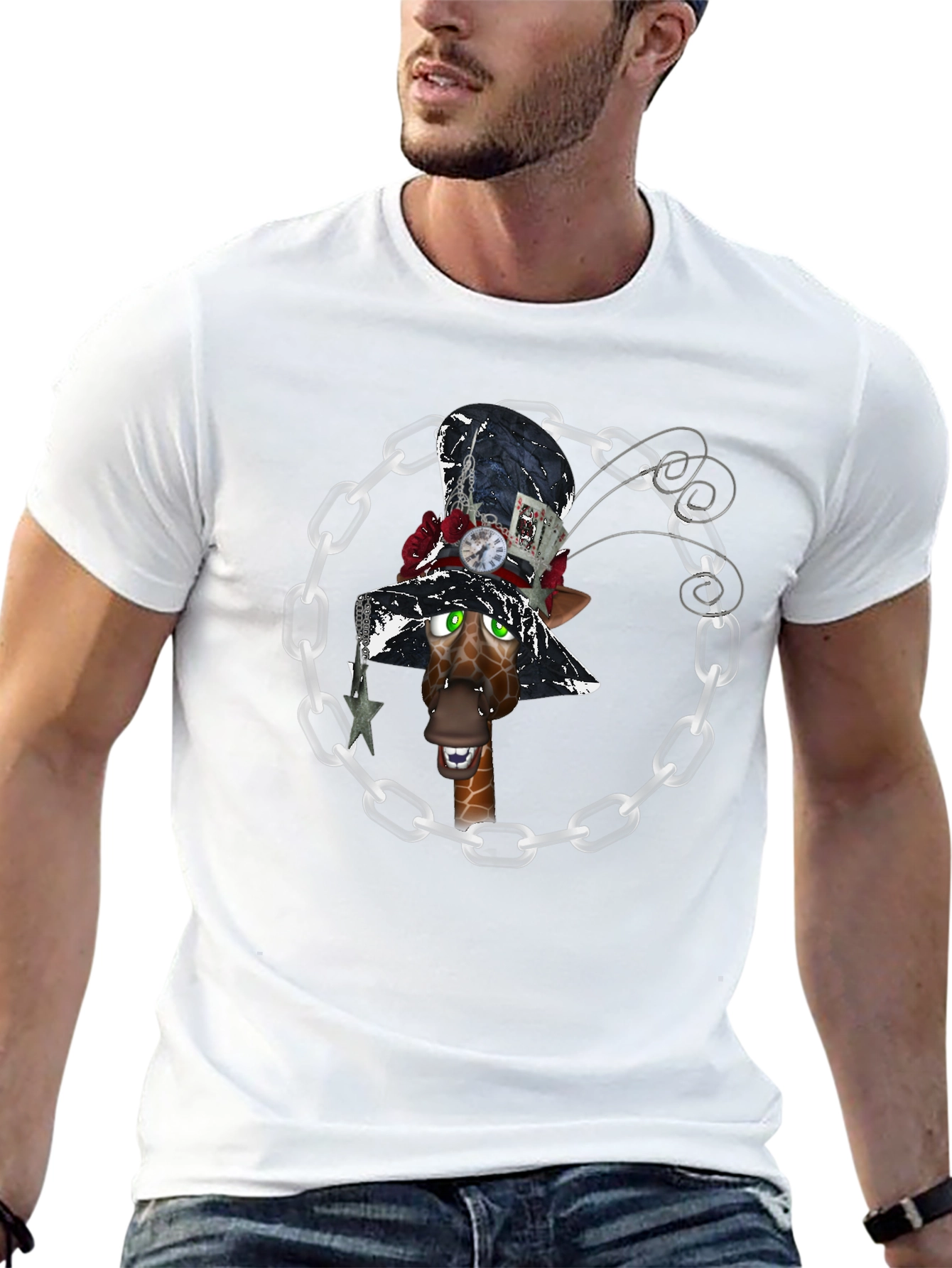 Giraffe Mad Hatter T-Shirt