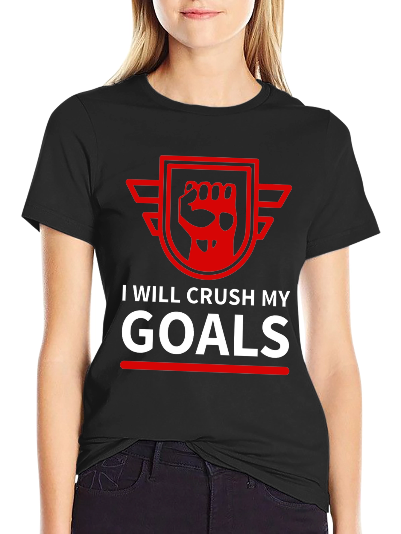 I Will Crush My Goals Black T-Shirt
