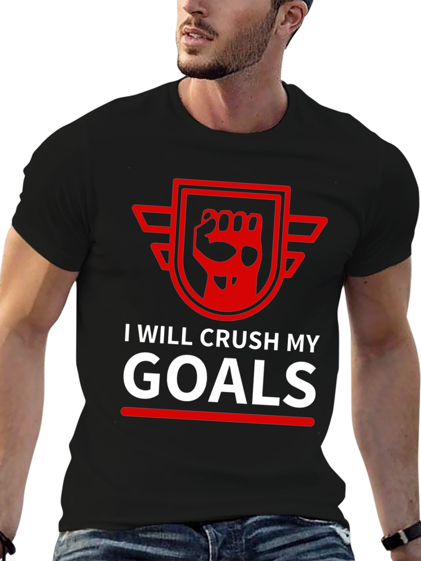 I Will Crush My Goals Black T-Shirt