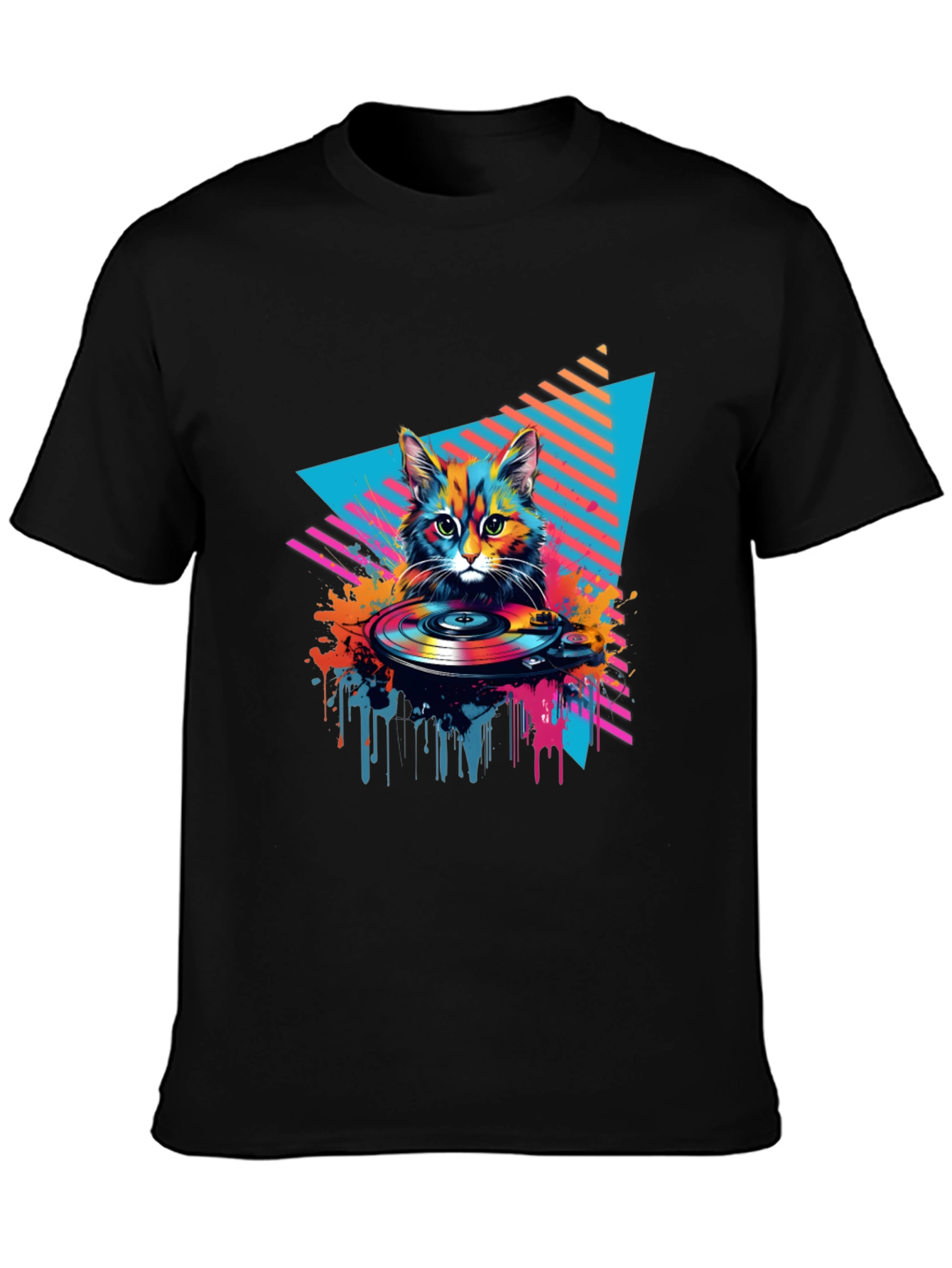 Retro Cat DJ Graphic Tee