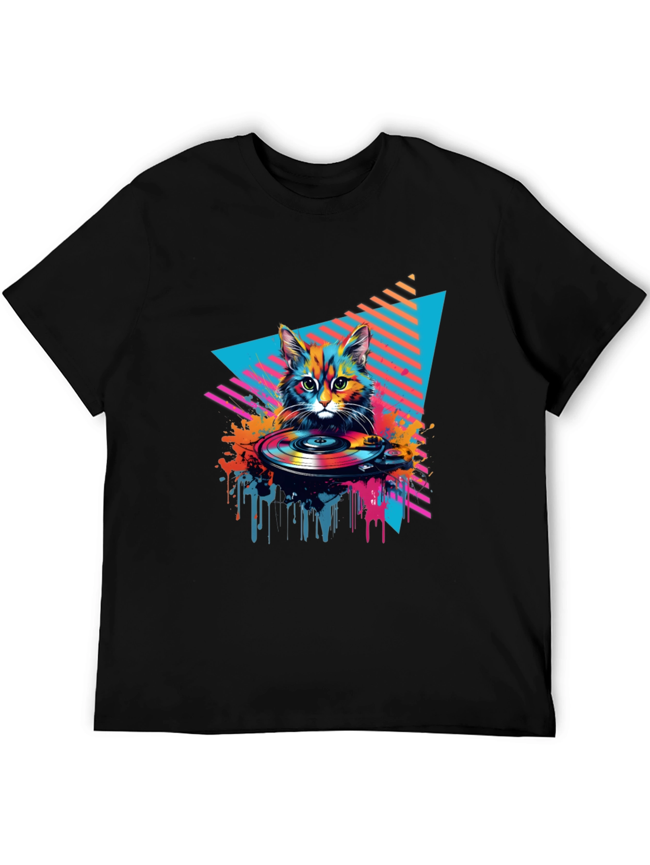 Retro Cat DJ Graphic Tee