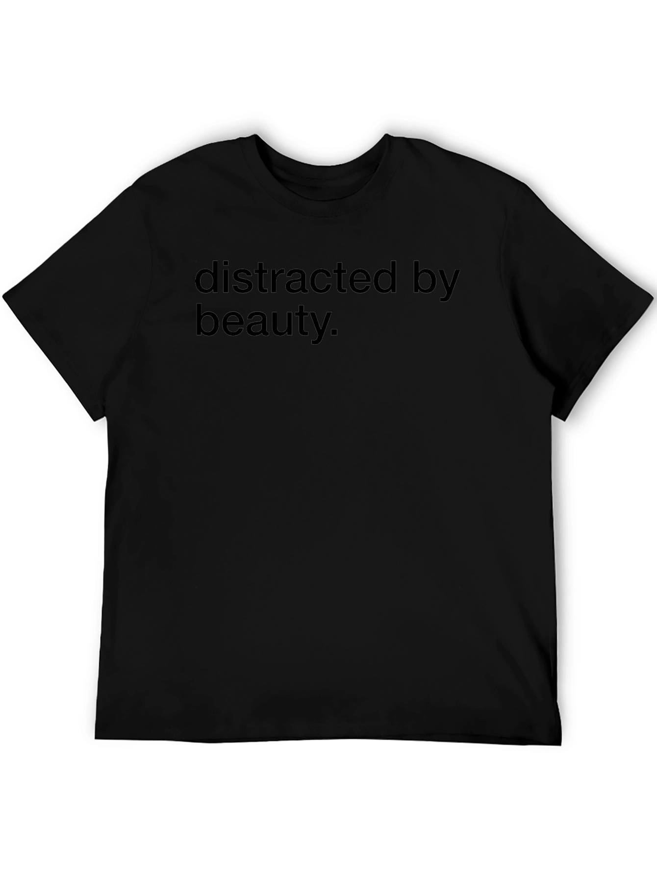 Distracted by Beauty Black Graphic Tee Shirt