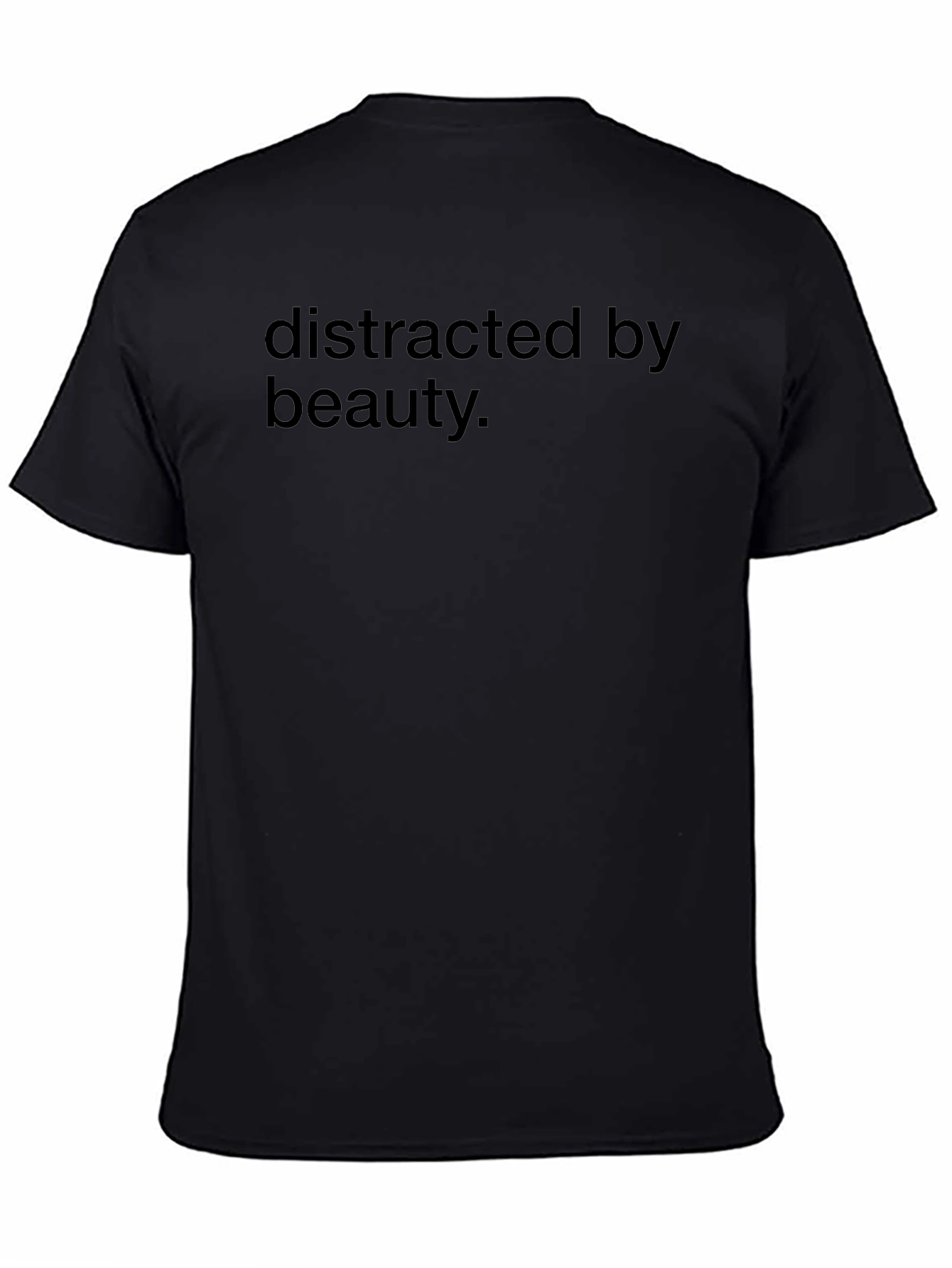 Distracted by Beauty Black Graphic Tee Shirt