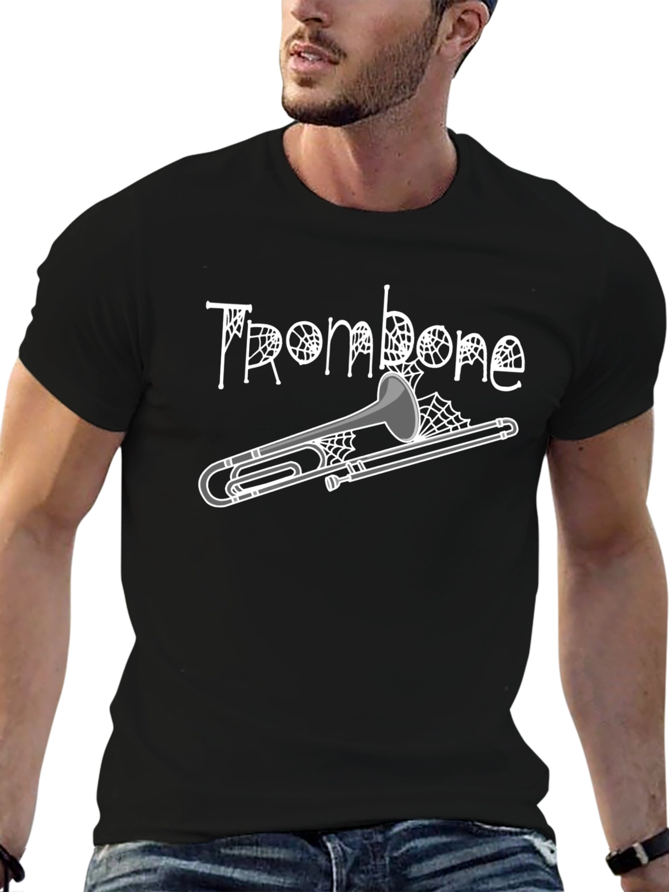 Halloween Trombone T-Shirt - Spooky Music Tee