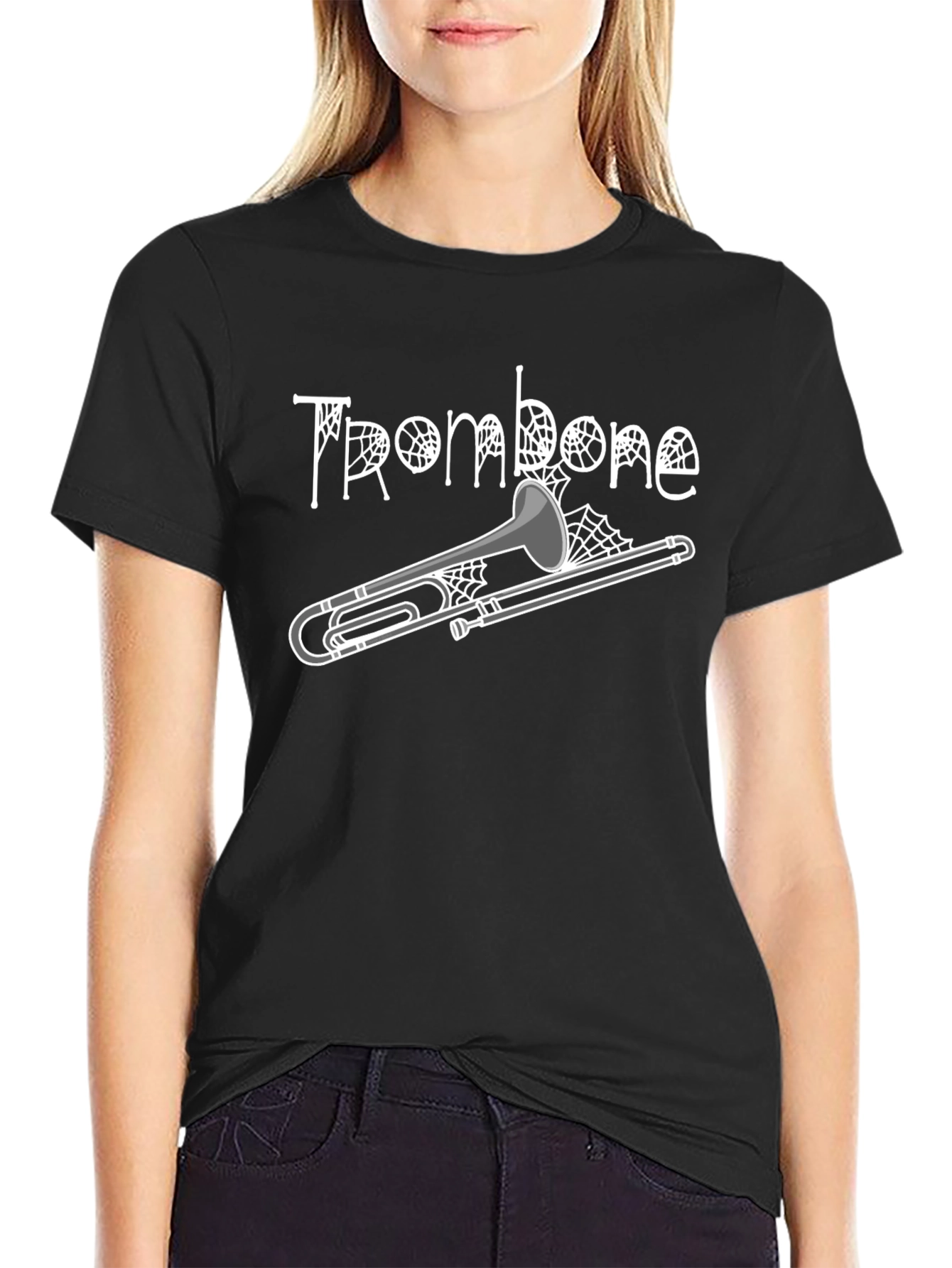 Halloween Trombone T-Shirt - Spooky Music Tee