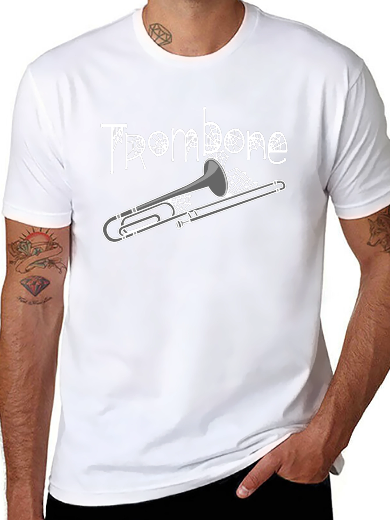 Halloween Trombone T-Shirt - Spooky Music Tee