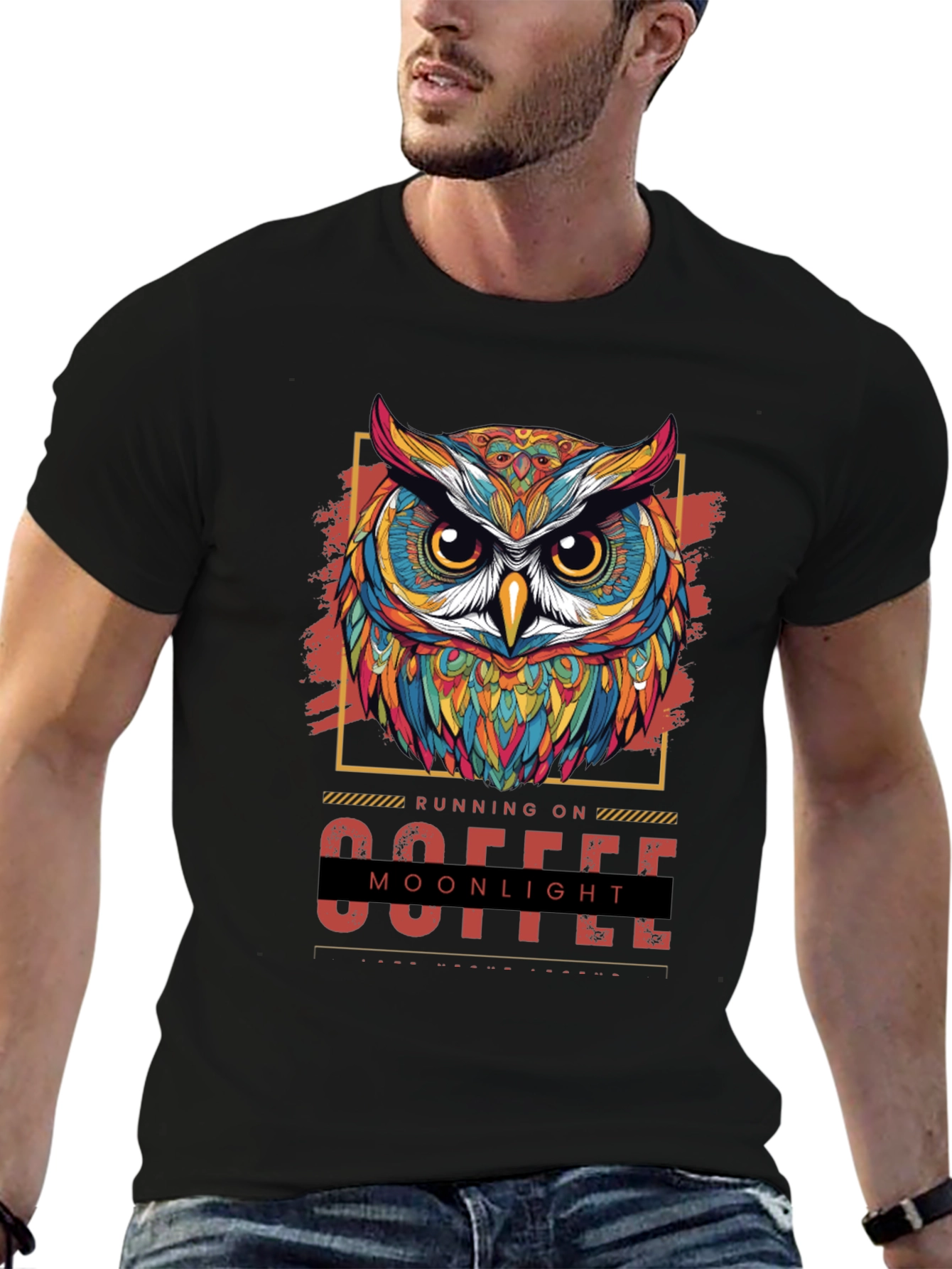 Running on Coffee and Moonlight Owl T-Shirt