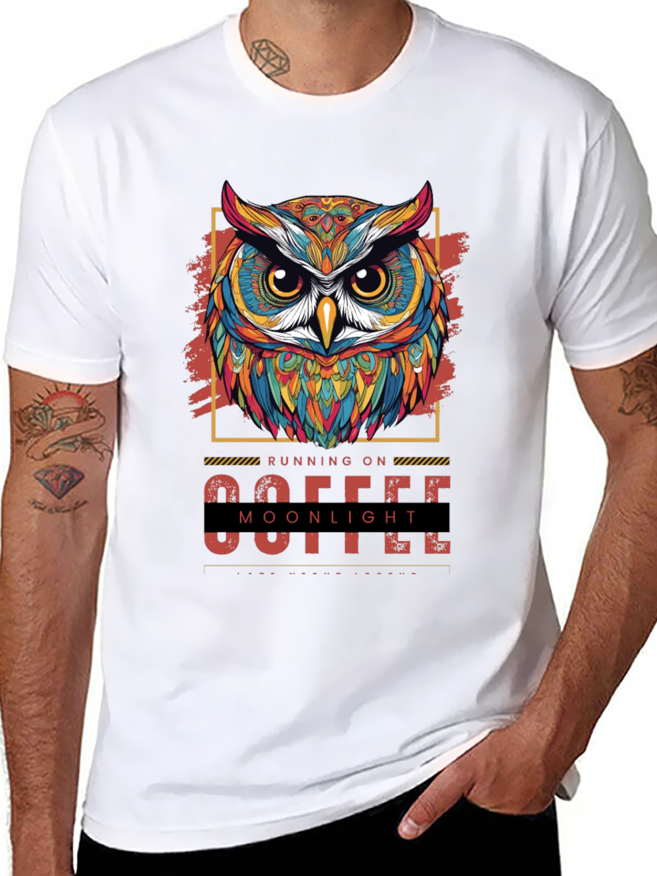 Running on Coffee and Moonlight Owl T-Shirt