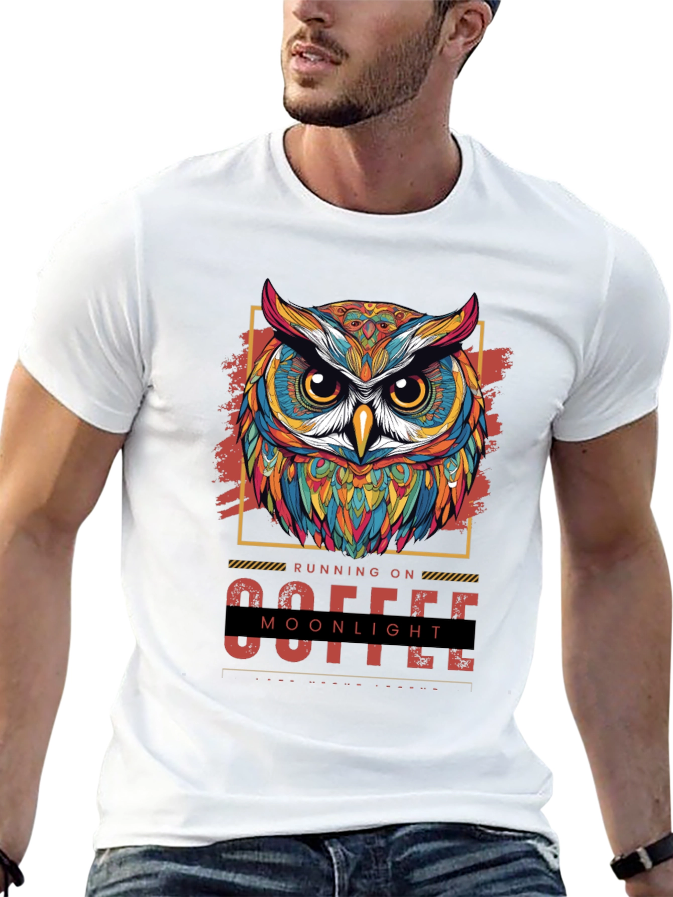 Running on Coffee and Moonlight Owl T-Shirt