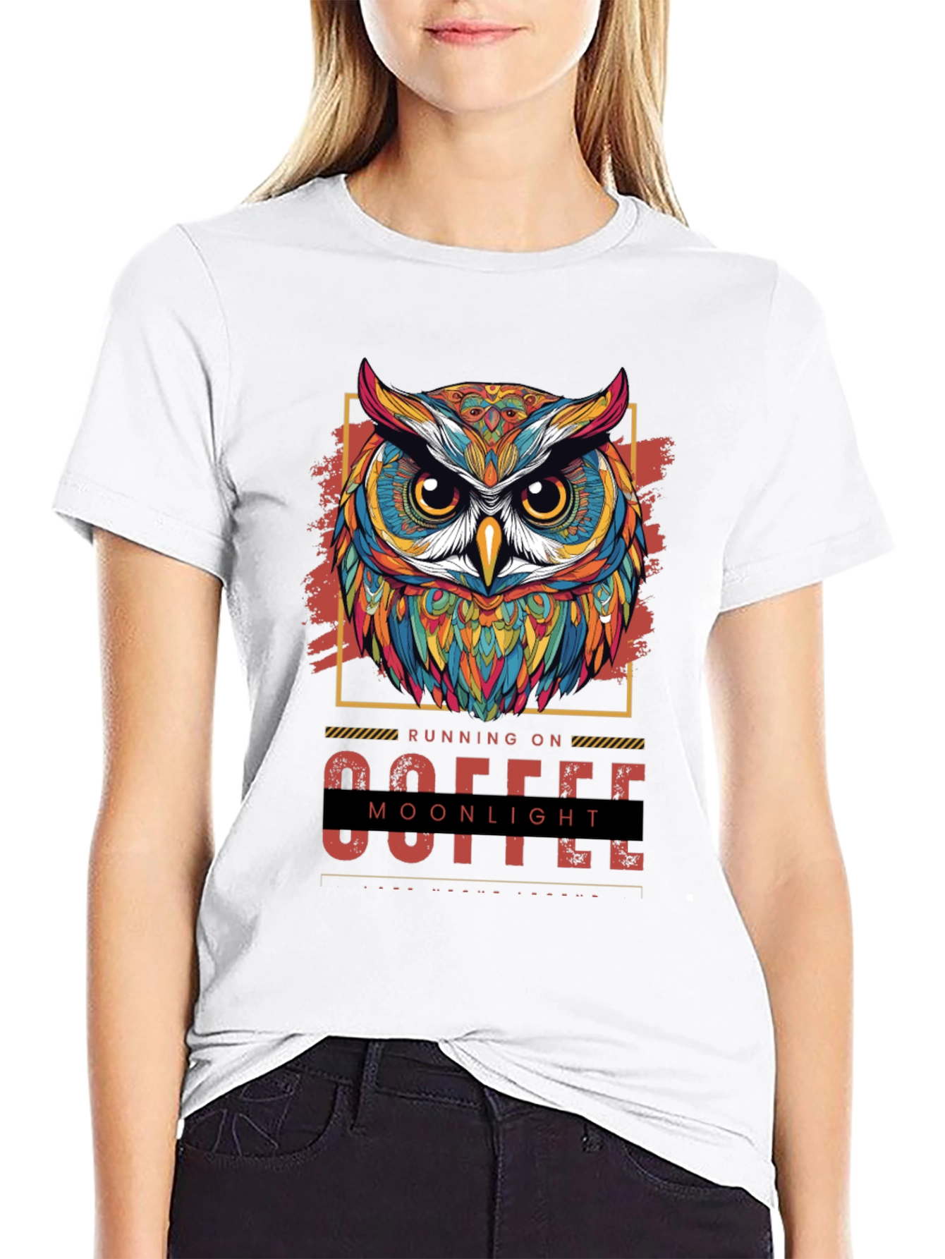 Running on Coffee and Moonlight Owl T-Shirt