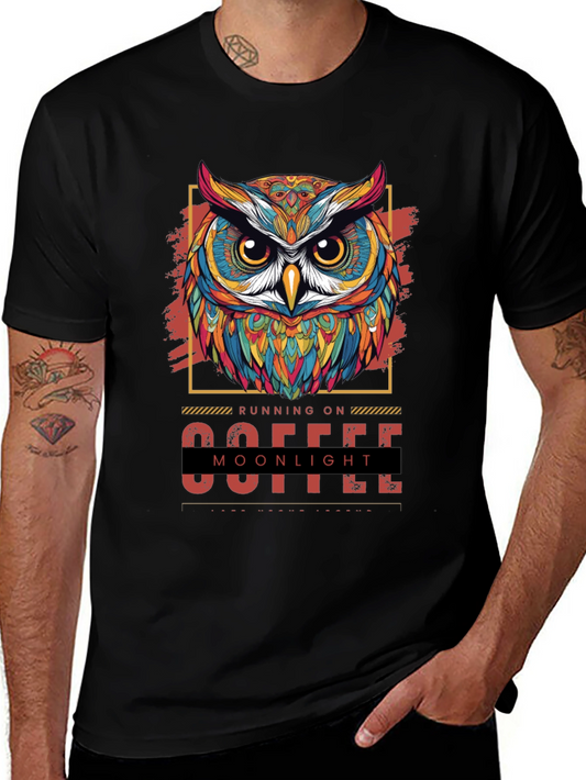 Running on Coffee and Moonlight Owl T-Shirt