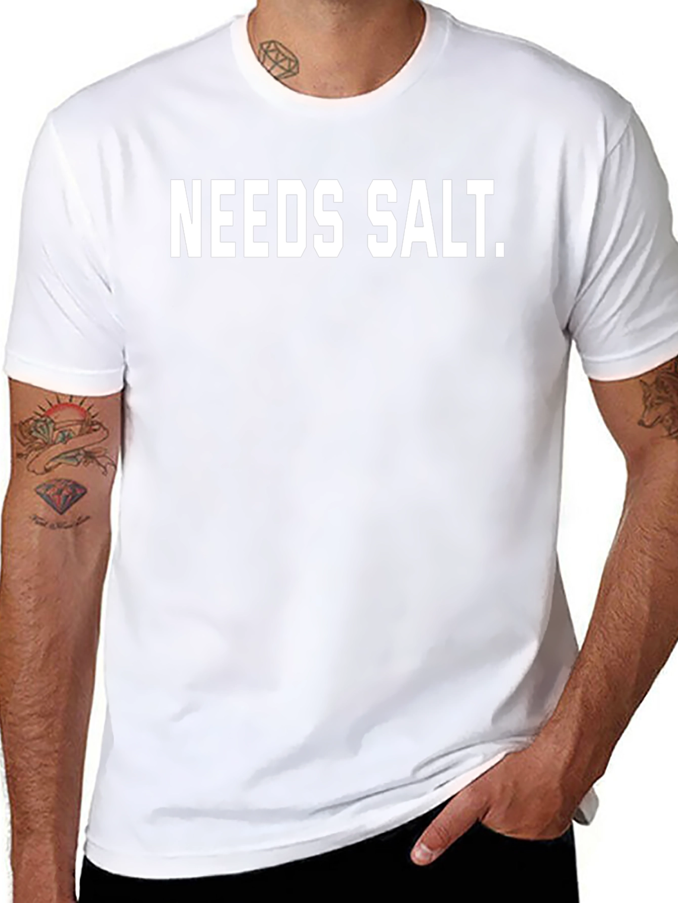 Needs Salt T-Shirt - Funny Foodie Tee