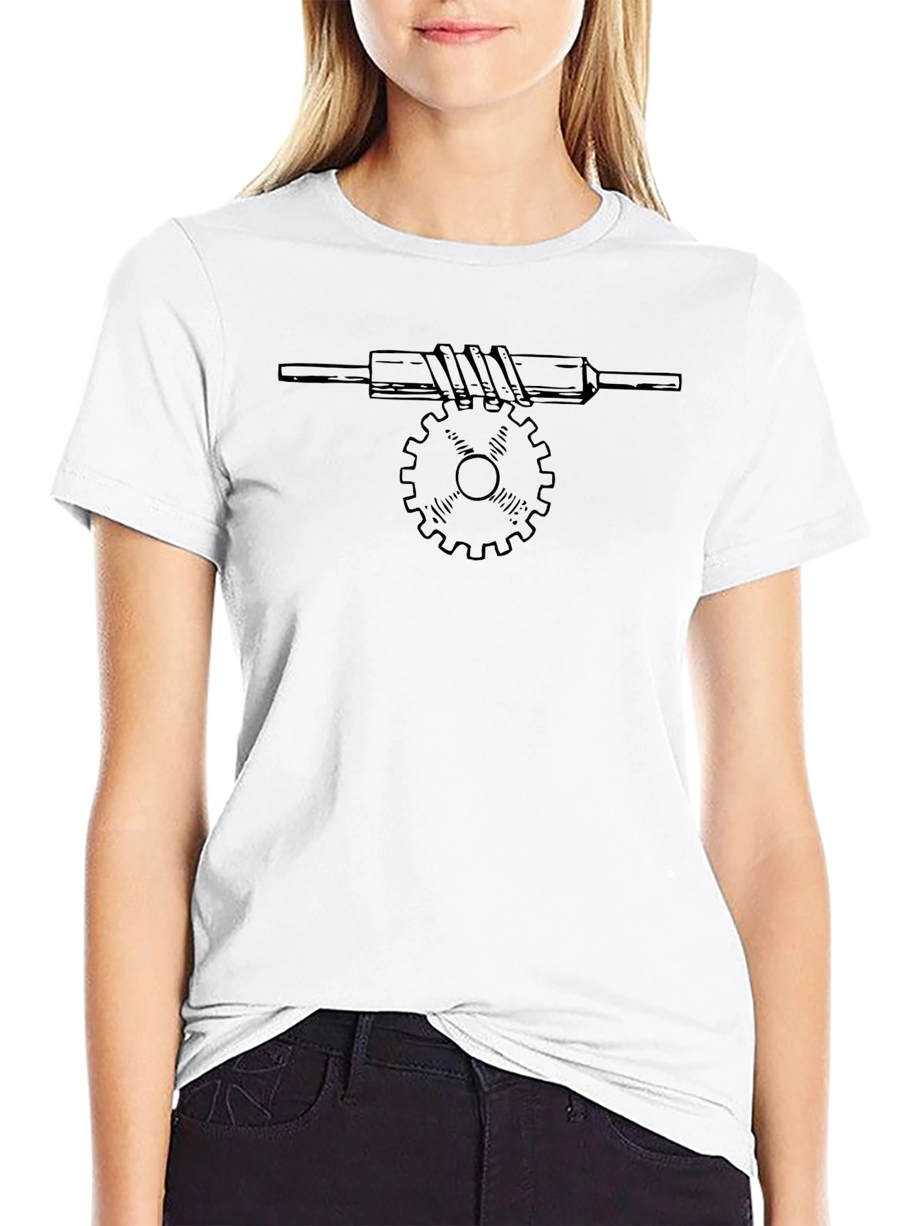 Black Gear T-Shirt - Mechanical Design