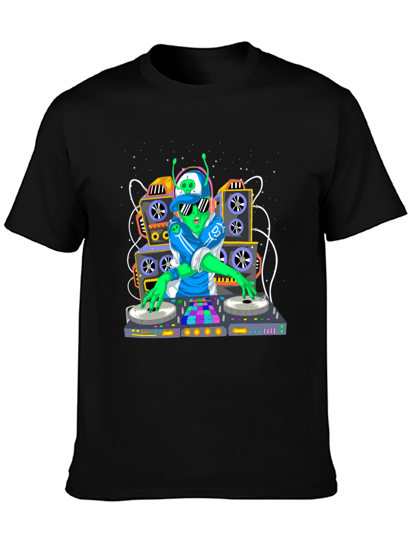 Alien DJ Graphic T-Shirt - Music Lover Tee
