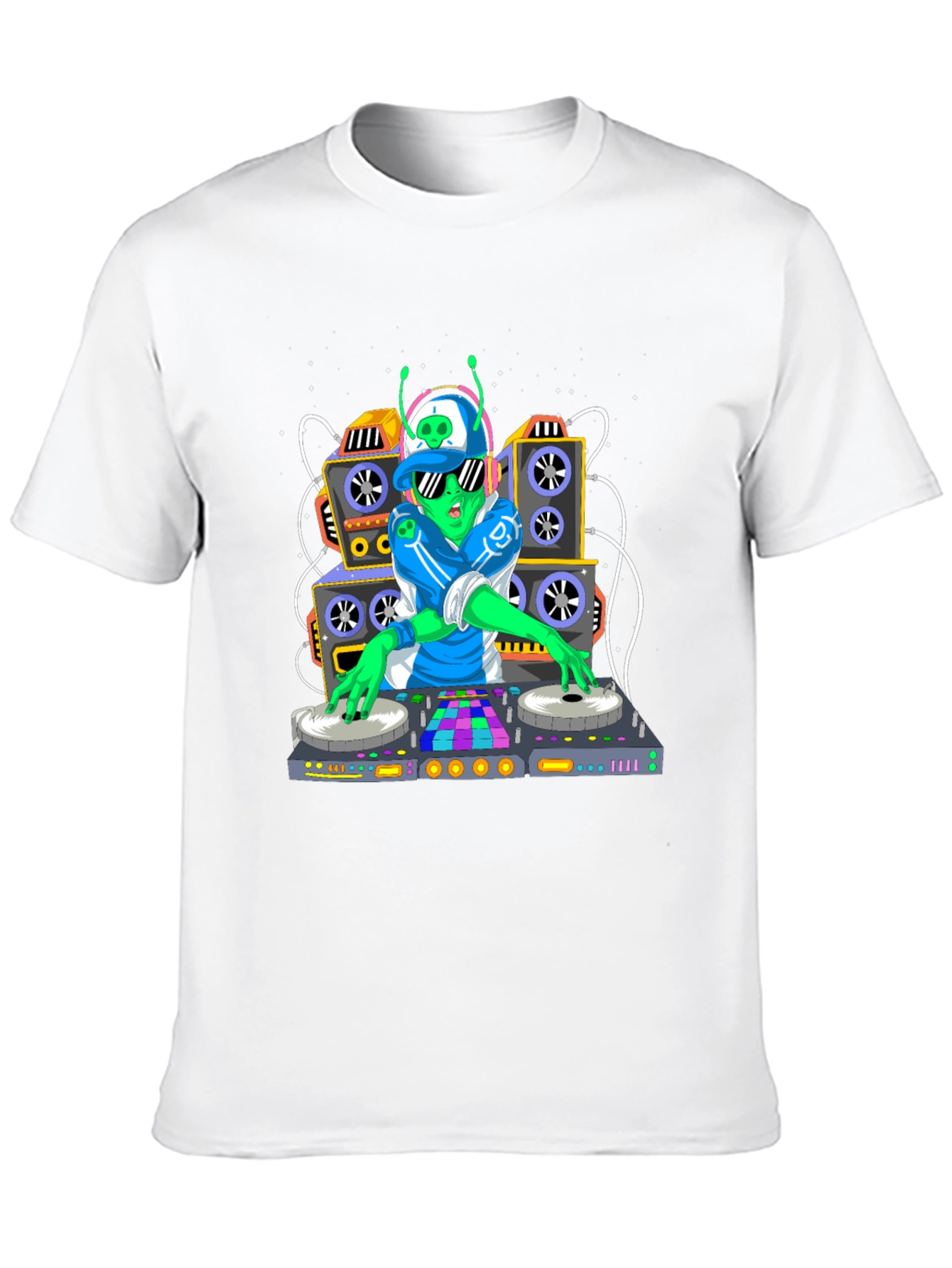 Alien DJ Graphic T-Shirt - Music Lover Tee