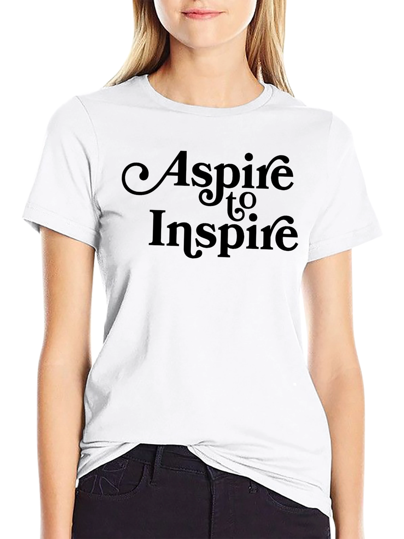 Aspire to Inspire Mens Black Graphic T-Shirt