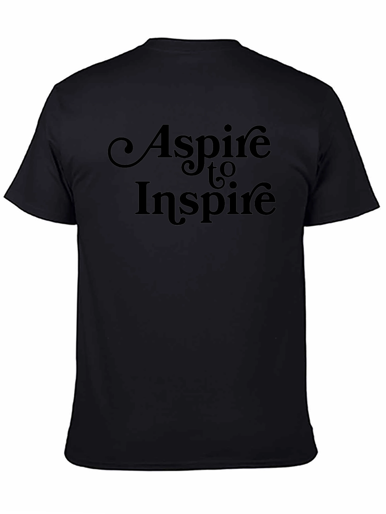 Aspire to Inspire Mens Black Graphic T-Shirt