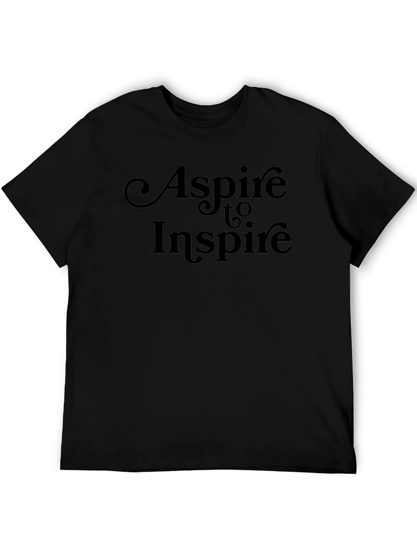 Aspire to Inspire Mens Black Graphic T-Shirt