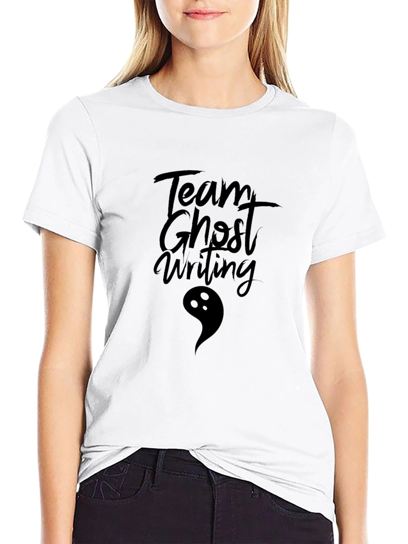 Team Ghost Writing T-Shirt - Spooky Season Graphic Tee