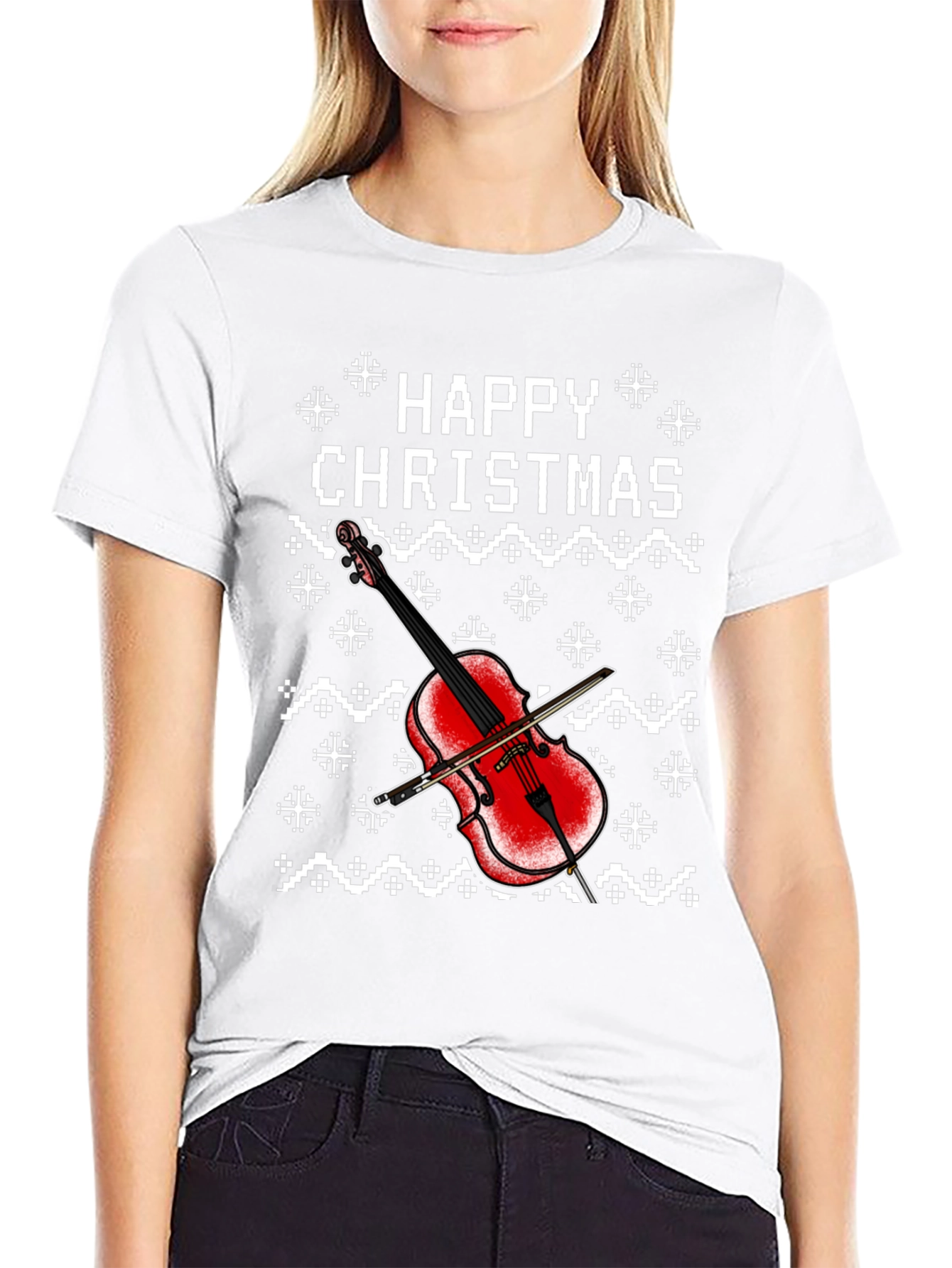 Happy Christmas Cello Holiday T-Shirt