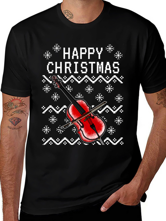 Happy Christmas Cello Holiday T-Shirt