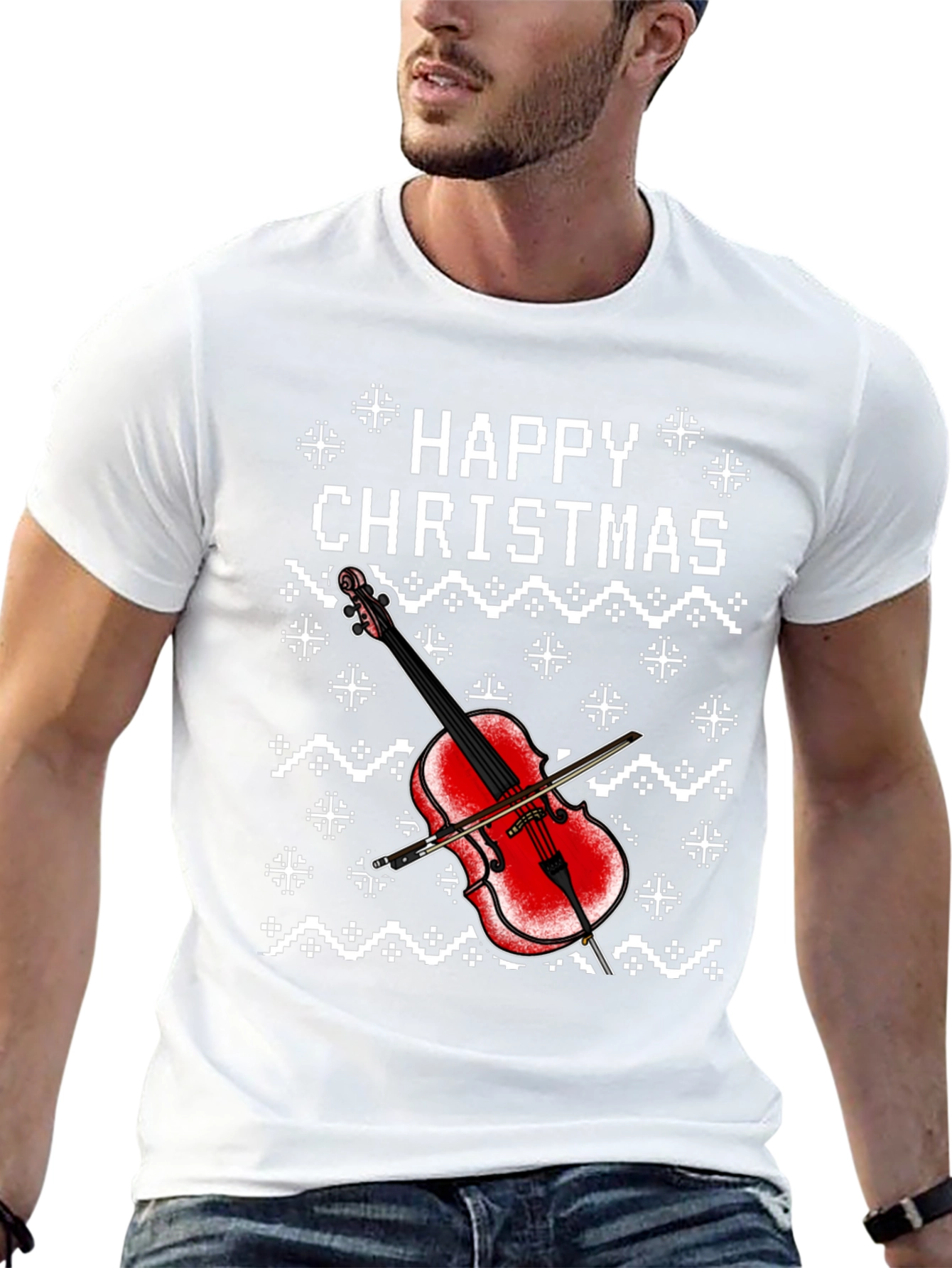 Happy Christmas Cello Holiday T-Shirt
