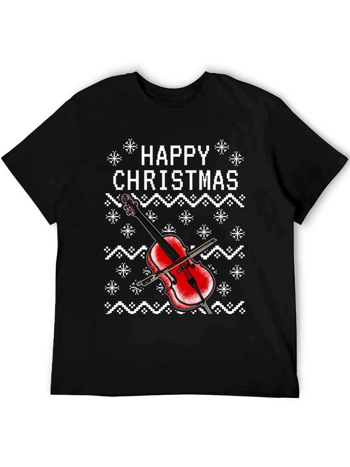 Happy Christmas Cello Holiday T-Shirt